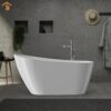 1 Allure Glossy White Elegant Sloped Freestanding Acrylic Bathtub (59''/67'')