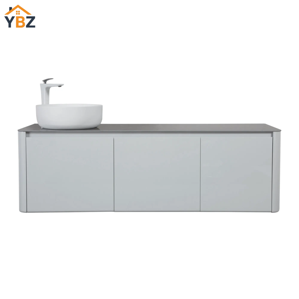 1 Bova Floating Vanity Single Vessel Sink with White Countertop (63''/71'')