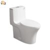 Light Grey Siphonic 1.6 GPF Dual Flush Ceramic One-Piece Toilet with Soft Close Seat 3 colors to choose from