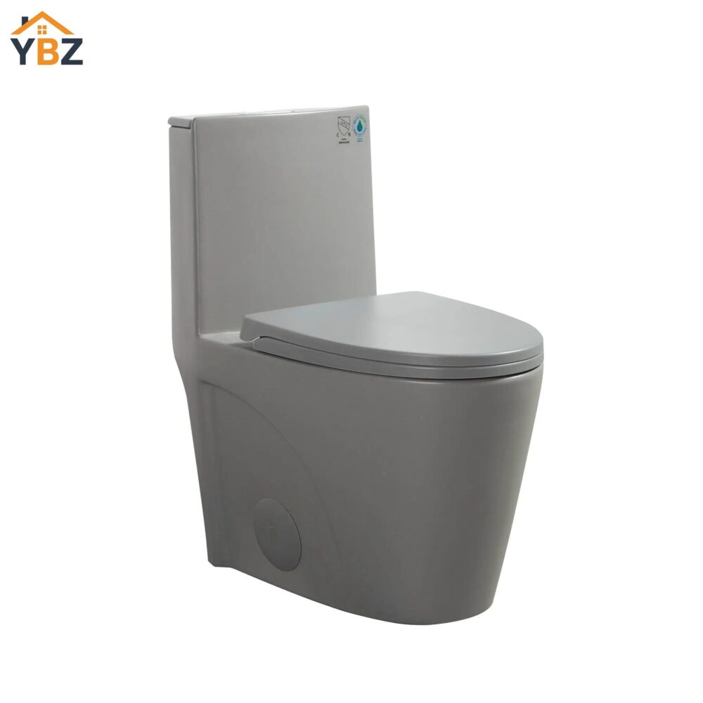 11 Glossy White One-Piece Ceramic Toilet 1.1/1.6 GPF Dual Flush with Soft Close Seat Close Seat 4 colors to choose from