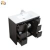 11 Evana 24''30''40''48''60'' Leached Oak Freestanding Bathroom Vanity with White Single Sink