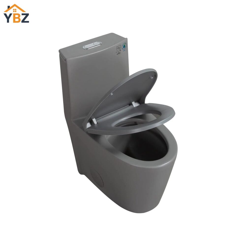 14 Glossy White One-Piece Ceramic Toilet 1.1/1.6 GPF Dual Flush with Soft Close Seat Close Seat 4 colors to choose from