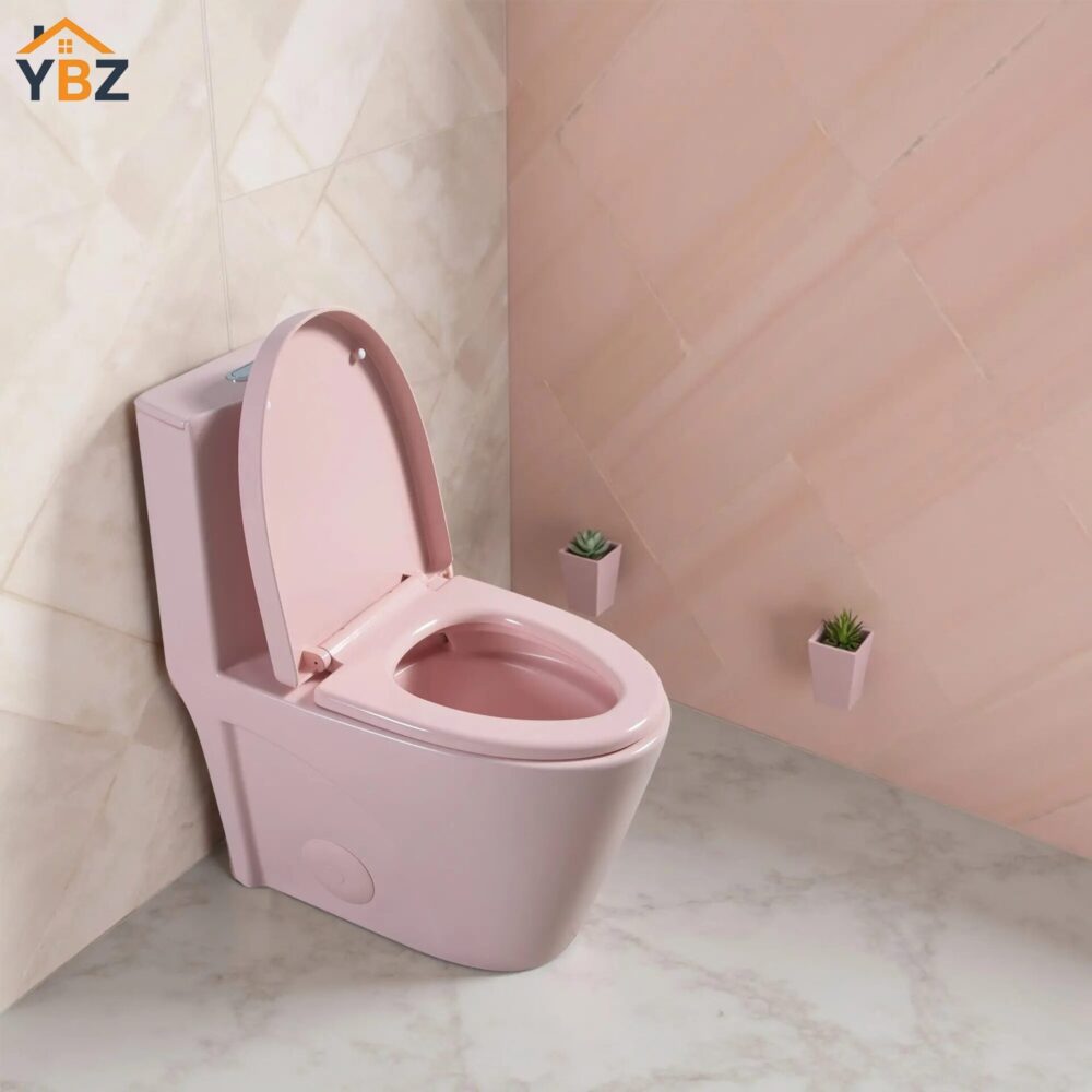17 Glossy White One-Piece Ceramic Toilet 1.1/1.6 GPF Dual Flush with Soft Close Seat Close Seat 4 colors to choose from