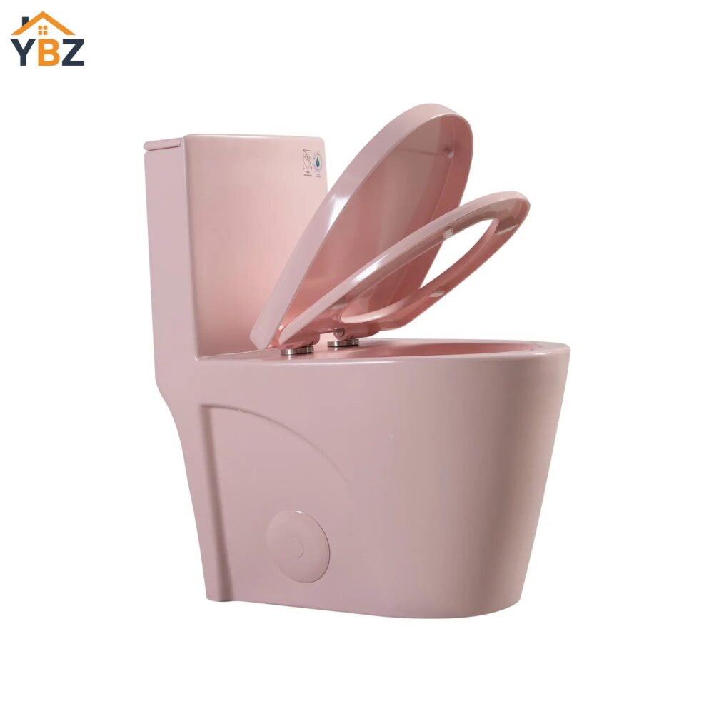 19 Glossy White One-Piece Ceramic Toilet 1.1/1.6 GPF Dual Flush with Soft Close Seat Close Seat 4 colors to choose from
