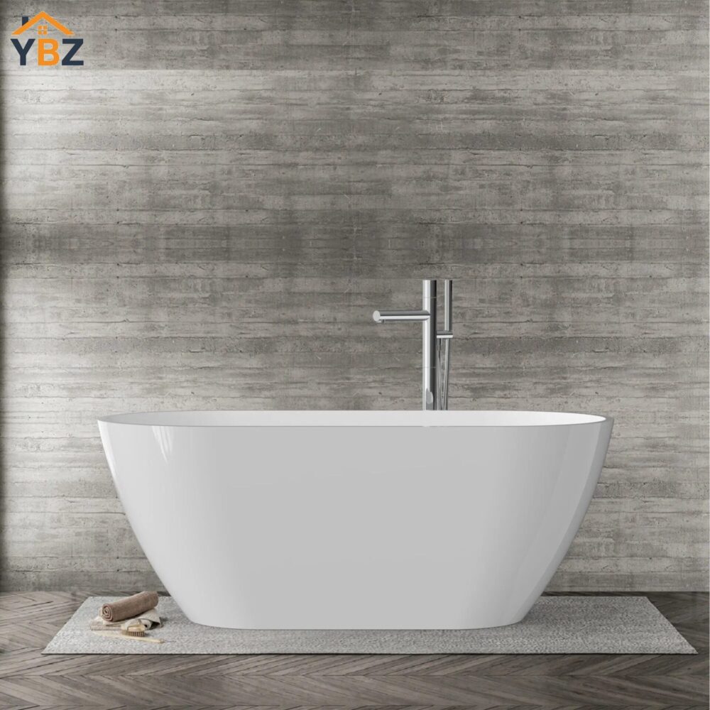 Flora Modern Acrylic Freestanding Bathtub Sleek Design (59''/67'')