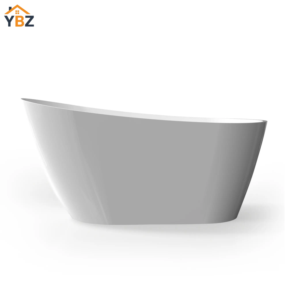 2 Allure Glossy White Elegant Sloped Freestanding Acrylic Bathtub (59''/67'')