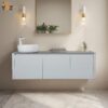 2 Bova Floating Vanity Single Vessel Sink with White Countertop (63''/71'')