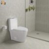 2 Glossy White One-Piece Ceramic Toilet 1.1/1.6 GPF Dual Flush with Soft Close Seat Close Seat 4 colors to choose from