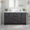 2 Evana 24''30''40''48''60'' Leached Oak Freestanding Bathroom Vanity with White Single Sink