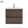 Angela 24''30''36''48''60'' Floating Single Vanity Rose Wood with White Countertop