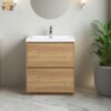 Angela-T 24'' 30''36''48”60”72” Single Sink Bathroom Vanity with White Countertop in Natural Oak