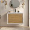 Furla 24"30"36" Floating Bathroom Single Vanity with White Integrated Resin Sink