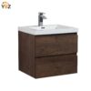 Angela 24''30''36''48''60'' Floating Single Vanity Rose Wood with White Countertop