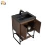 Allen 24'' 30'' Freestanding Single Vanity with Solid Surface Basin, Rose Wood