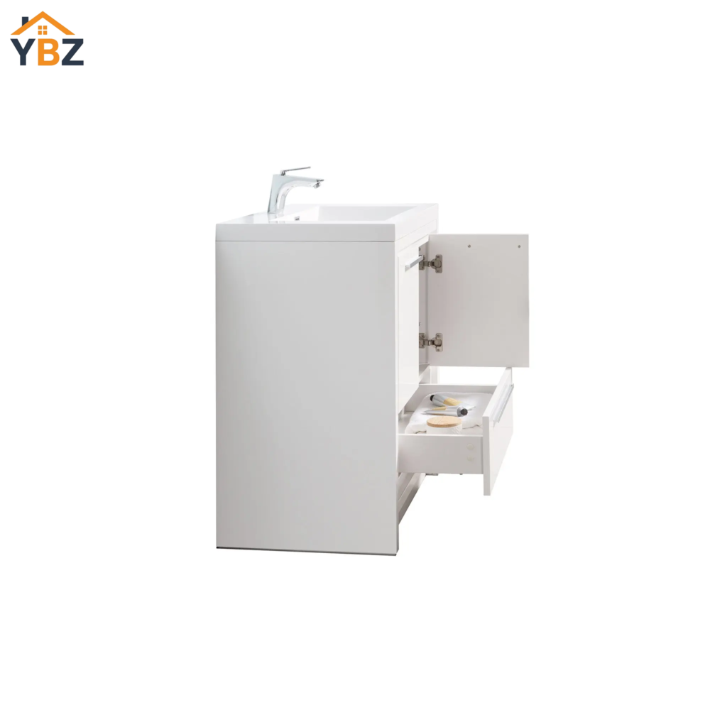 246 Allier 24''30''36''48'' White Freestanding Vanity with Single White Glossy Sink