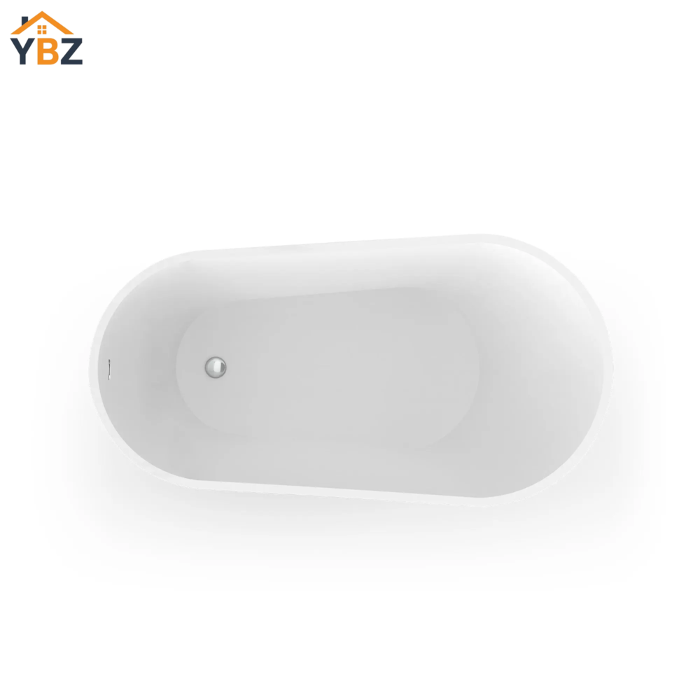3 Allure Glossy White Elegant Sloped Freestanding Acrylic Bathtub (59''/67'')