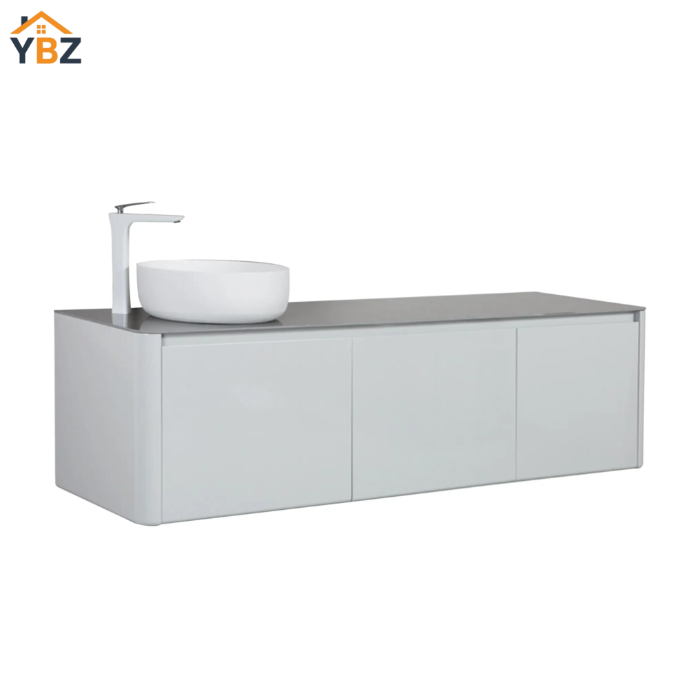 3 Bova Floating Vanity Single Vessel Sink with White Countertop (63''/71'')