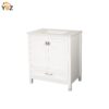3 30'' Solid Wood Single Sink Bathroom Vanity with Marble Countertop,Three colors to choose from