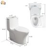 Light Grey Siphonic 1.6 GPF Dual Flush Ceramic One-Piece Toilet with Soft Close Seat 3 colors to choose from