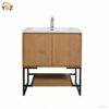 30 Allen 30'' Freestanding Single Vanity with Solid Surface Basin, Cement Grey/T.Oak