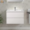 300 Angela 24'' 30''36''48''60''Glossy White Floating Vanity with White Countertop