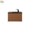 300 Simon 30''48''65'' Floating Bathroom Vanity with Single Matte Black Quartz Sink
