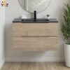 Combo 24'' 32''36''48''Floating Single Vanity with Matte Black Countertop