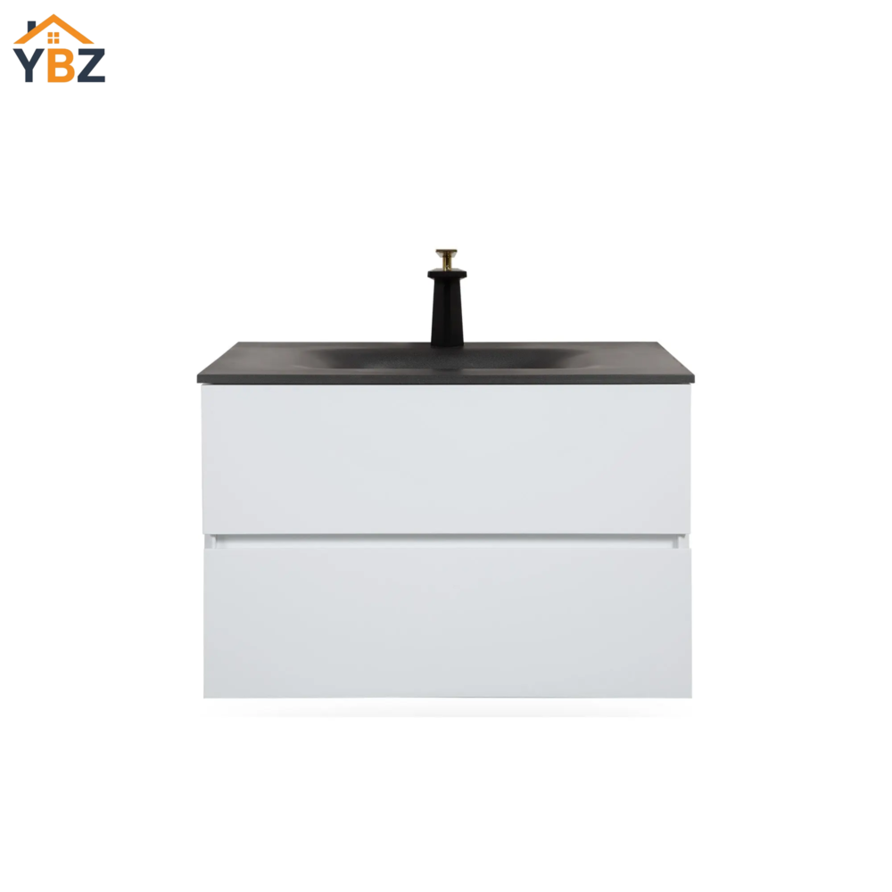 301 Emily 30" Floating Bathroom Vanity with Black Quartz Sands Countertop