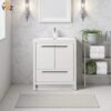 301 Allier 24''30''36''48'' White Freestanding Vanity with Single White Glossy Sink
