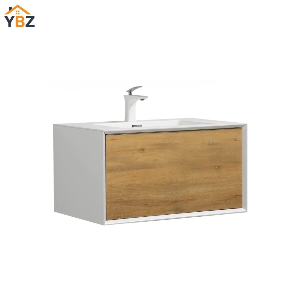 Furla 24"30"36" Floating Bathroom Single Vanity with White Integrated Resin Sink