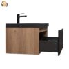 Crius 30''36''Black Floating Single Vanity with Black Quartz Sands Countertop