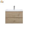 303 Angela 24''30''36''48''60'' Floating Single Vanity in Andean Oak texture with White Countertop
