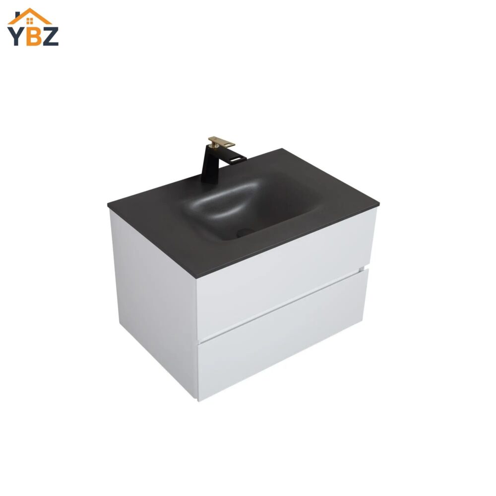 303 Emily 30" Floating Bathroom Vanity with Black Quartz Sands Countertop