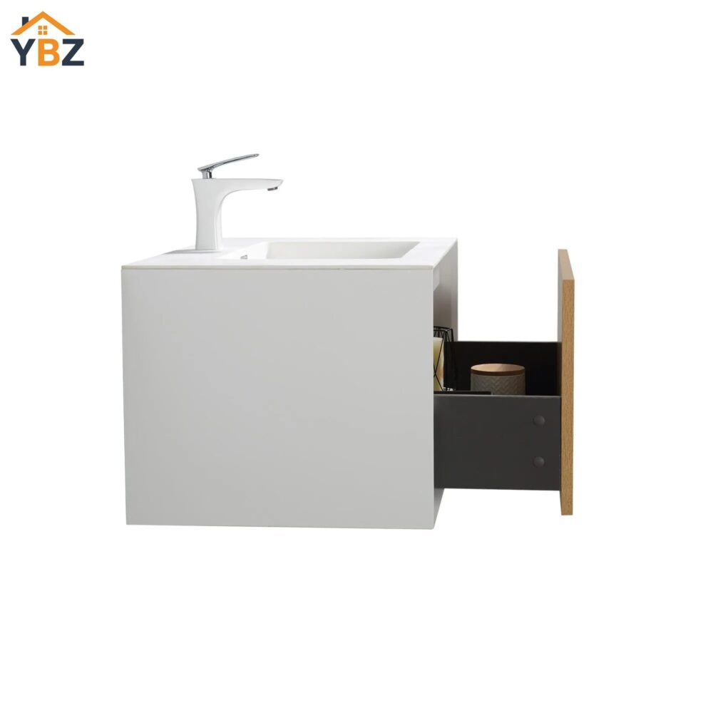 Furla 24"30"36" Floating Bathroom Single Vanity with White Integrated Resin Sink