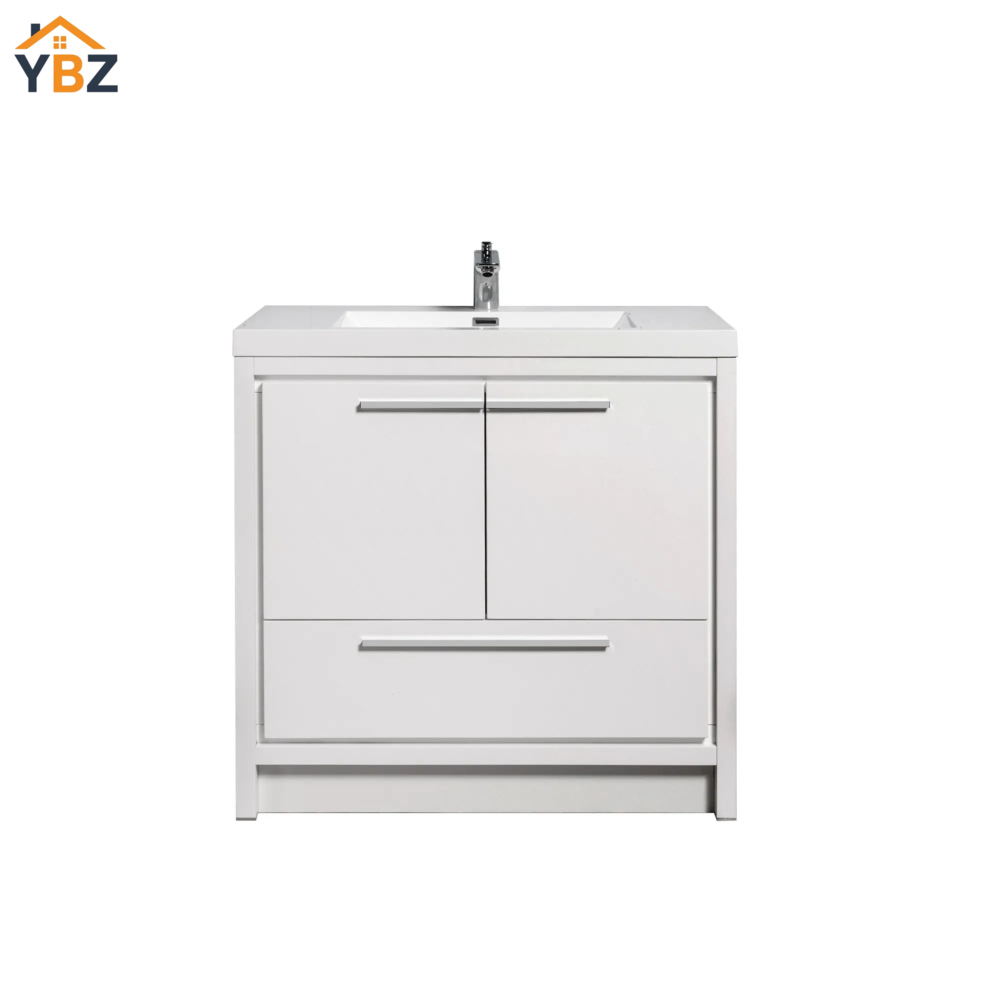 36 Allier 24''30''36''48'' White Freestanding Vanity with Single White Glossy Sink