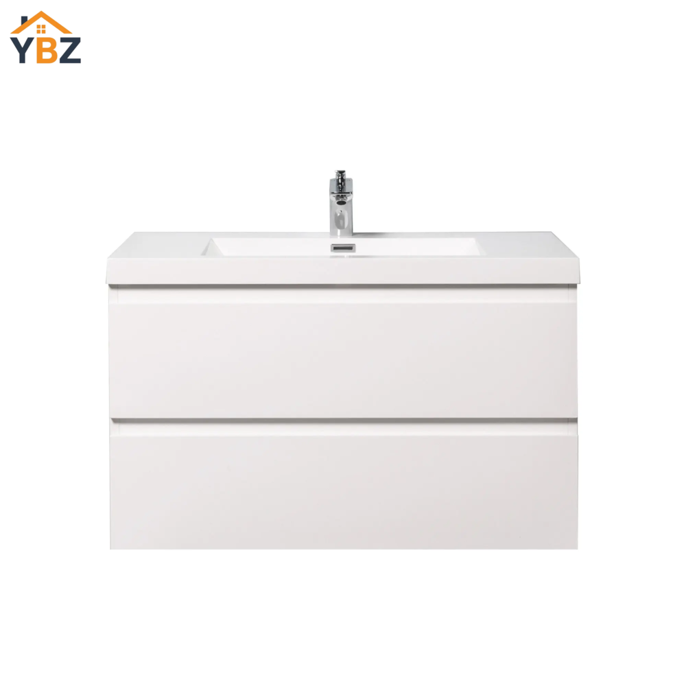 360 Angela 24'' 30''36''48''60''Glossy White Floating Vanity with White Countertop
