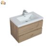 360 Angela 24''30''36''48''60'' Floating Single Vanity in Andean Oak texture with White Countertop