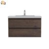 Angela 24''30''36''48''60'' Floating Single Vanity Rose Wood with White Countertop