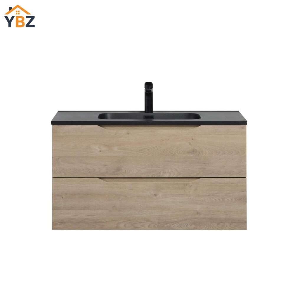Combo 24'' 32''36''48''Floating Single Vanity with Matte Black Countertop