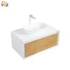 Fiona 36'' 48'' Floating Single Vanity with White Vessel Sink and U-Drawer