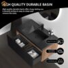 Crius 30''36''Black Floating Single Vanity with Black Quartz Sands Countertop