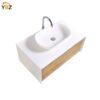 Fiona 36'' 48'' Floating Single Vanity with White Vessel Sink and U-Drawer