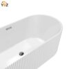 4 Harp Freestanding Acrylic Bathtub with Unique Ribbed Design 59''/67''
