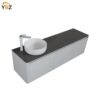 4 Bova Floating Vanity Single Vessel Sink with White Countertop (63''/71'')