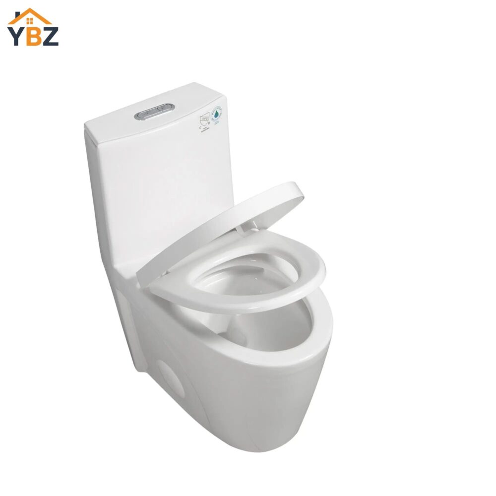4 Glossy White One-Piece Ceramic Toilet 1.1/1.6 GPF Dual Flush with Soft Close Seat Close Seat 4 colors to choose from