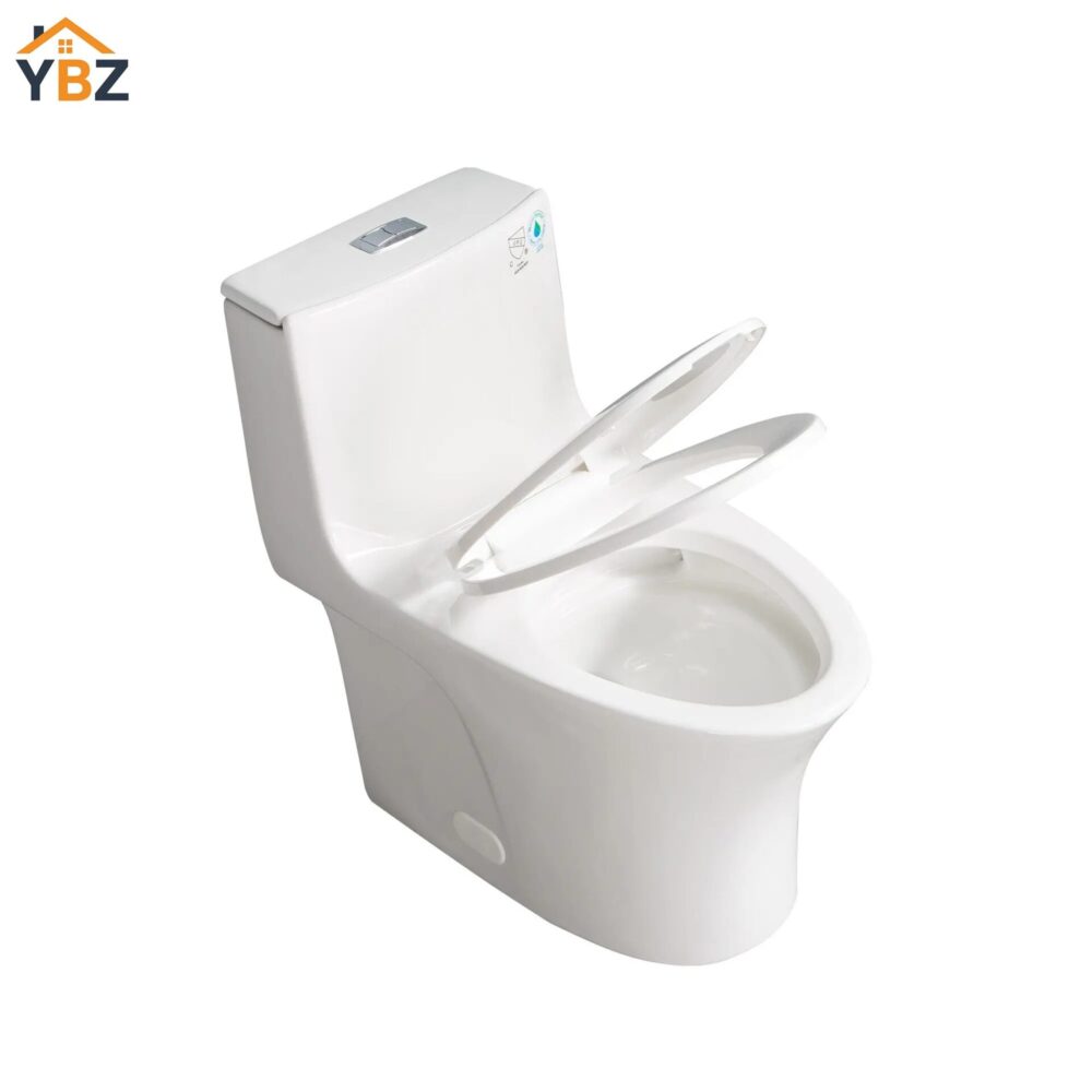 Light Grey Siphonic 1.6 GPF Dual Flush Ceramic One-Piece Toilet with Soft Close Seat 3 colors to choose from