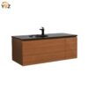 482 Simon 30''48''65'' Floating Bathroom Vanity with Single Matte Black Quartz Sink