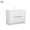 482 Allier 24''30''36''48'' White Freestanding Vanity with Single White Glossy Sink