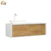 Fiona 36'' 48'' Floating Single Vanity with White Vessel Sink and U-Drawer