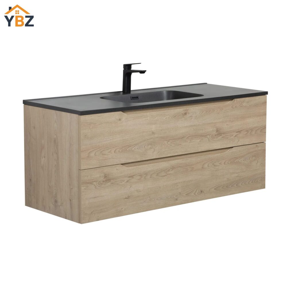 Combo 24'' 32''36''48''Floating Single Vanity with Matte Black Countertop
